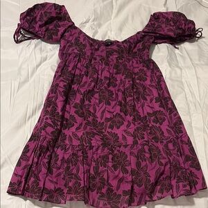 Olivaceous Purple and Black Floral Dress